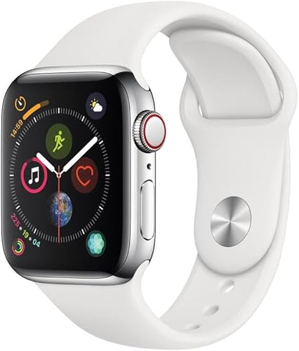 Apple Watch Nike Serie 4 GPS Celular Correa deportiva blanca 40mm Caja de acero inoxidable