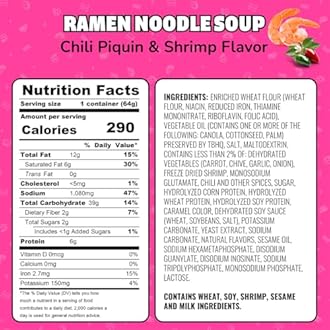 Maruchan Instant Lunch Chili Piquin & Shrimp, 2.25 Ounce (Pack of 12)