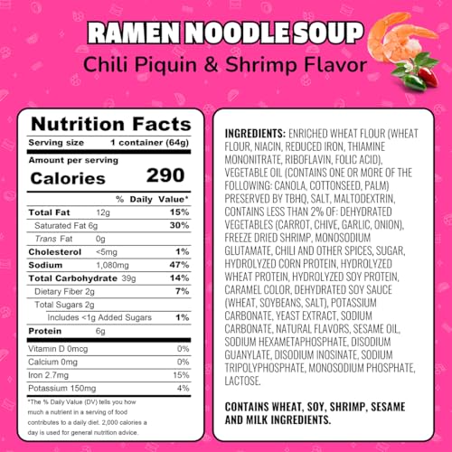 Maruchan Instant Lunch Chili Piquin & Shrimp, 2.25 Ounce (Pack of 12)