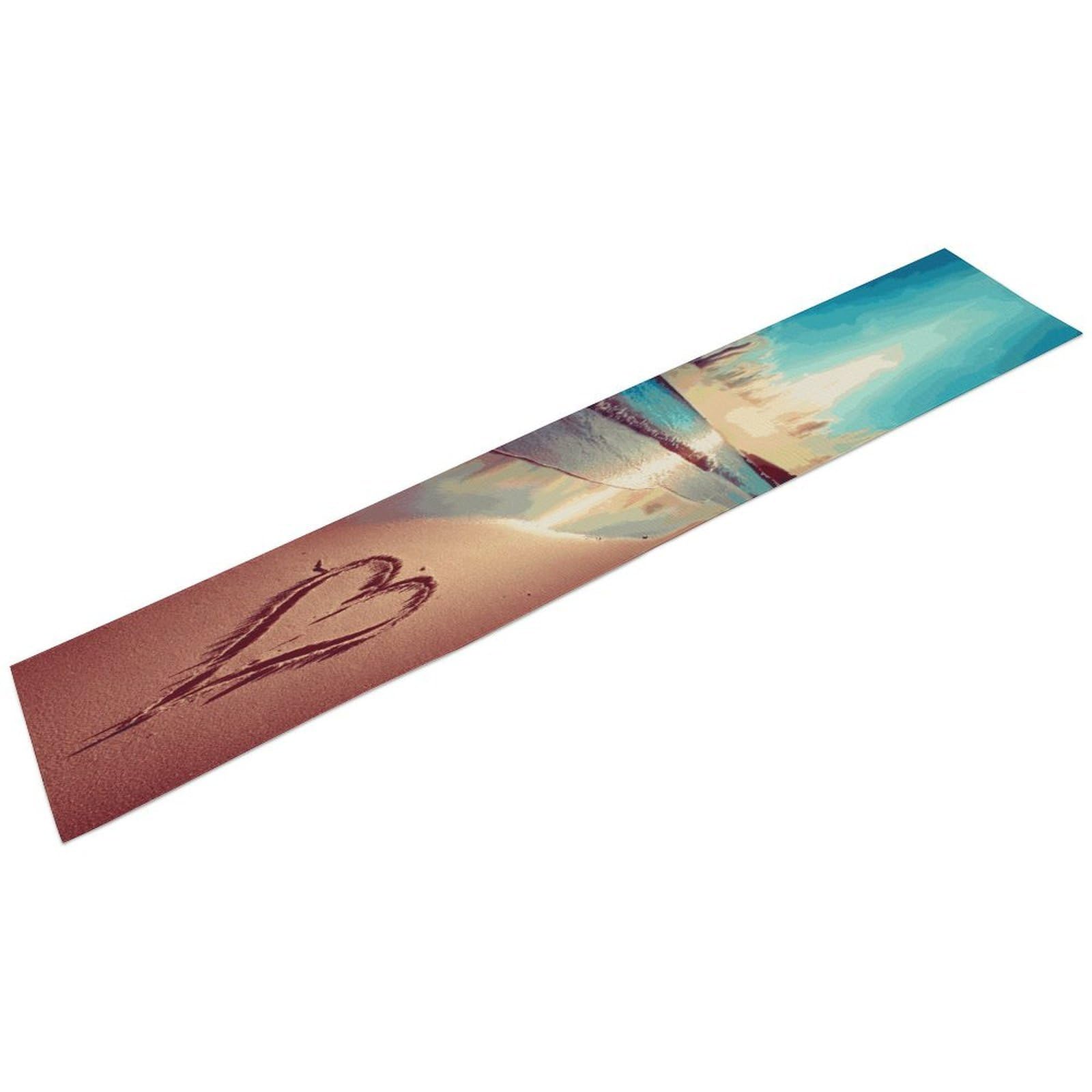 Love Beach Table Runner Kitchen Dining Decoration Tablemat Fashion Linen Tables Runner Farmhouse Style Tables Runners for Home Party Indoor Table Runnes 13.4x72.4 Inch