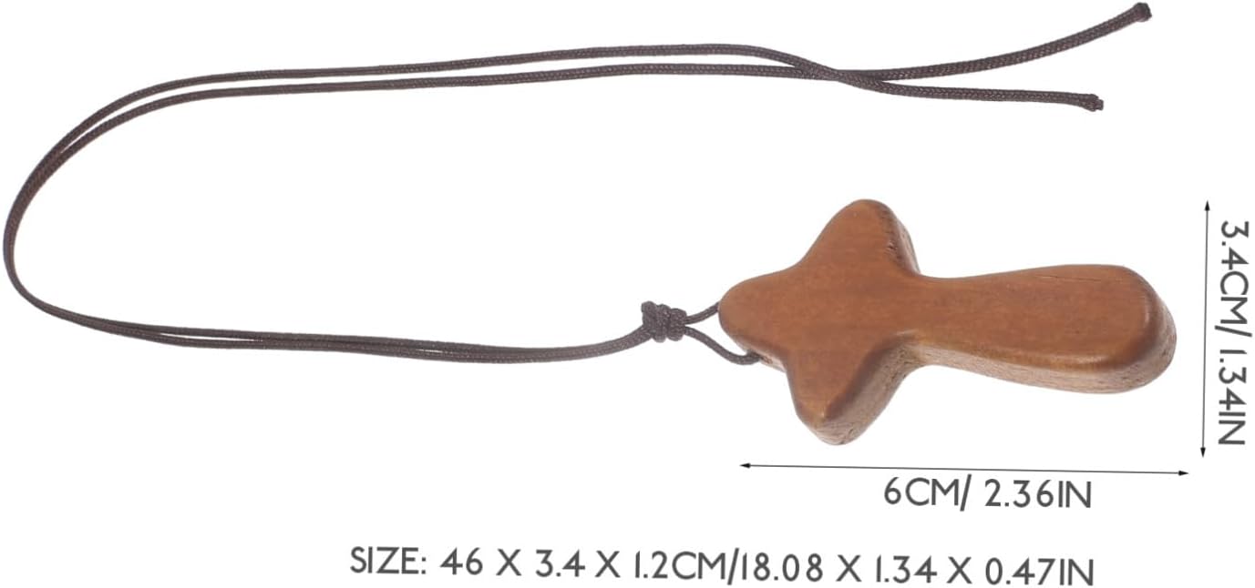 Wooden Cross Hanging Pendants with Wear Resistance and Break Resistance 6pcs Unique Design for Car Rearview Mirror Decoration for Car's Interior Accessories