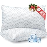 DIORIS Pillows Queen Size Set of 2 - Luxury Hotel Collection Cooling Bed Pillows for Sleeping, Breathable Medium Firm Down Alternative Microfiber Filled Pillows for Back, Stomach Sleepers