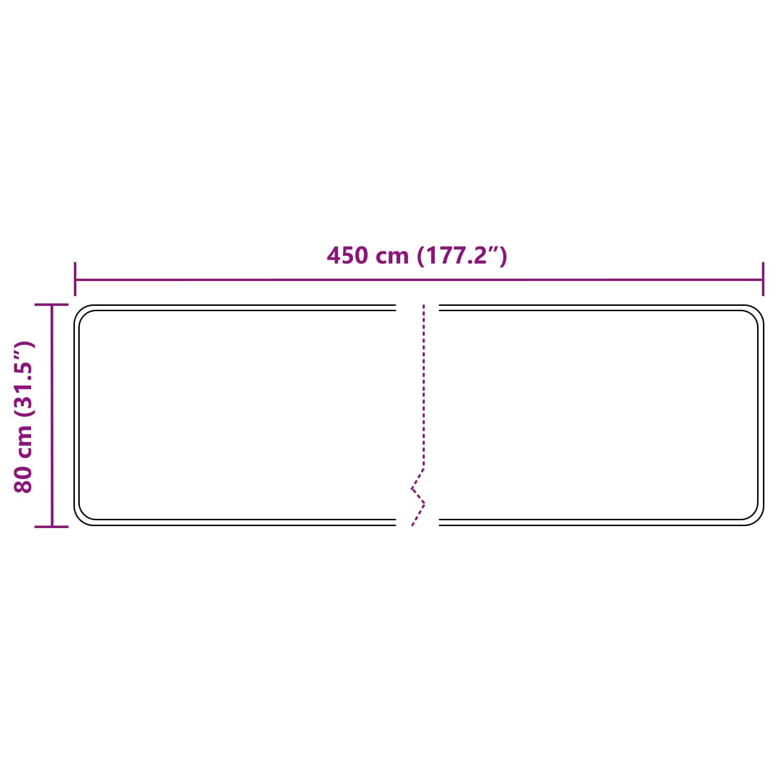 Marsa Tapis de sol moderne - Beige - 80 x 450 cm - Polyester et PVC - Antidérapant - Lavable - Pour couloir, salon, chambre à coucher