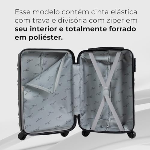 Swiss Move, Mala de Viagem, Havana, De Bordo, Pequena, 4 Rodas - Preta