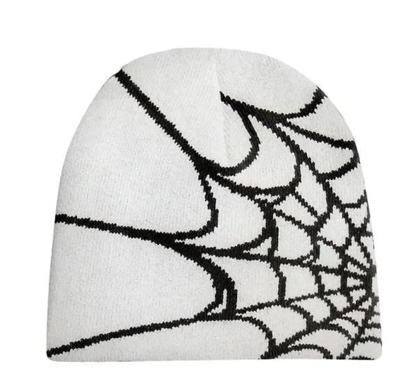 Pooyikoi Y2K Gothic Spider Pattern Wool Acrylic Knitted Hat Women Beanie Winter Warm Beanies Men Casual Skullies Outdoor
