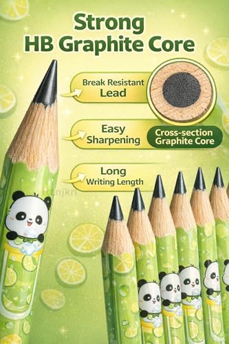 Image of Cute Panda HB Pencil Set for Kids with Storage Case, 24 Pcs Writing Pencils, Break Resistant Dark Lead, Smooth Writing School Stationery, Birthday Return Gift, Back to School Supplies