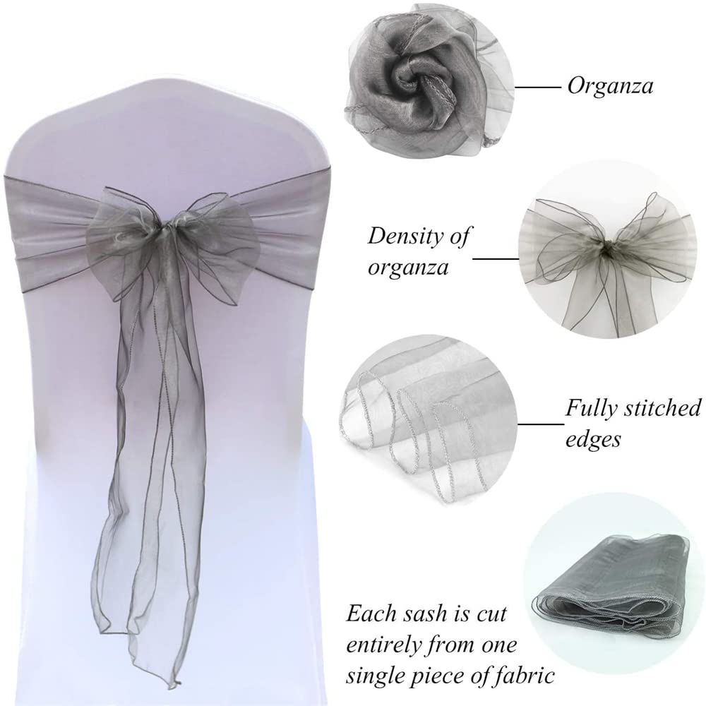 Highdi Bänder aus Organza Schleife Stuhlhusse, Stuhl Schärpe Band Schleifen Stuhlhussen für Hochzeit, Ceremonie, Party, Veranstaltung, Geburtstag Dekoration (groß Rot,100pc)
