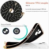 Mkej Custodia con Collana per Xiaomi 11T Pro 5G, Cover Donna Cuore amore con Cordino, Case con Laccio Tracolla Elettrolitico TPU Cover con Collana per Xiaomi 11T Pro 5G - 5