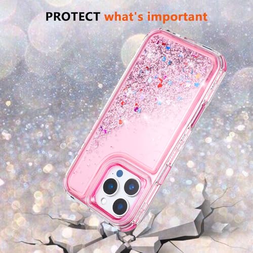 TikoVast Designed for Glitter iPhone 16 Pro Max Case, Clear Sparkle Liquid Case with Luxury Bling Design [3-in-1 Protection] Military-Grade Anti-Yellowing Cover for Women - image 5