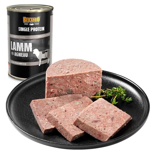 Belcando Single Protein Dose [6x400g Lamm] | Sortenreines Nassfutter für Hunde | Monoprotein Feuchtfutter