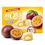 Mochi Taiwan Dessert - Morbidi Dolcetti Artigianali, Snack Asiatico Premium, Esperienza Autentica con Cuore Cremoso, Confezione da 80g (8 pezzi) (FRUTTO DELLA PASSIONE)