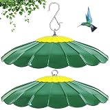 andergi 13.5-Inch Hummingbird Feeder Shade Dome Cover,Bird Feeder Rain Cover & Squirrel Shield, Weather Guard with Hanging Bird Feeders,Squirrel Proof for Shepherd's Hook Outdoors(Green) 2 Pack