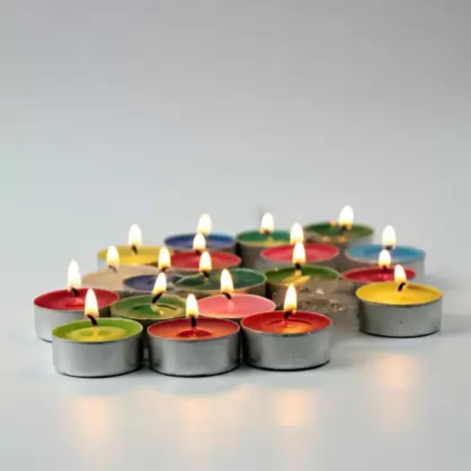 PRINZIP Colorful Tea Light Candle Pack of 50 Pcs_tlcm053 Candle (Multicolor, Pack of 50)