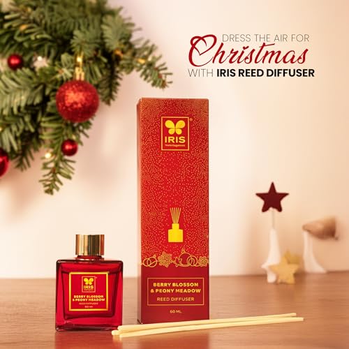 Image of IRIS Home Fragrance Reed Diffuser Set | Floral & Fruity Fragrance Blend | 60ml Long-Lasting Aroma Oil with 6 Reeds | Elegant Home & Office Freshener for a Sophisticated Ambience.