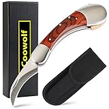 Coowolf Mushroom Knife - Folding Mushroom Foraging Knife with Brush and Sheath for Mushroom Lovers