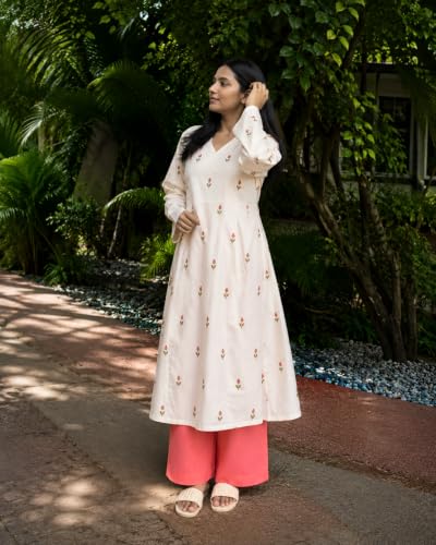 Image of Stylum Women's Rust Ethnic Printed Rayon A-Line Kurta Palazzo Set | Palazzo Kurti Set for Women