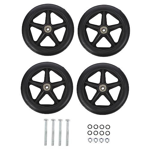 Healvian accesorios para sillas de ruedas conducir ruedas giratorias para sillas de oficina carro - Accesorios de reemplazo rueda delantera universal para silla de ruedas rueda útil acero