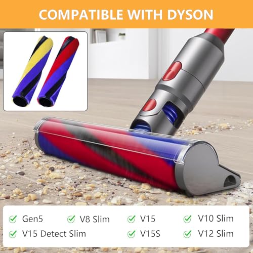 Cepillo de rodillo suave compatible con Dys0n V15 Detect Slim rodillo de repuesto hogar 6
