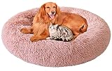 DUCHEN XXL Panier pour Chien Grande Taille Orthopédique,Moyen Taille,Rose,Puppy Love Panier Chien Anti Stress XL,Indestructible,Lit pour Chien Rond Moelleux XXXL,Dehoussable,Lavable,Confortable