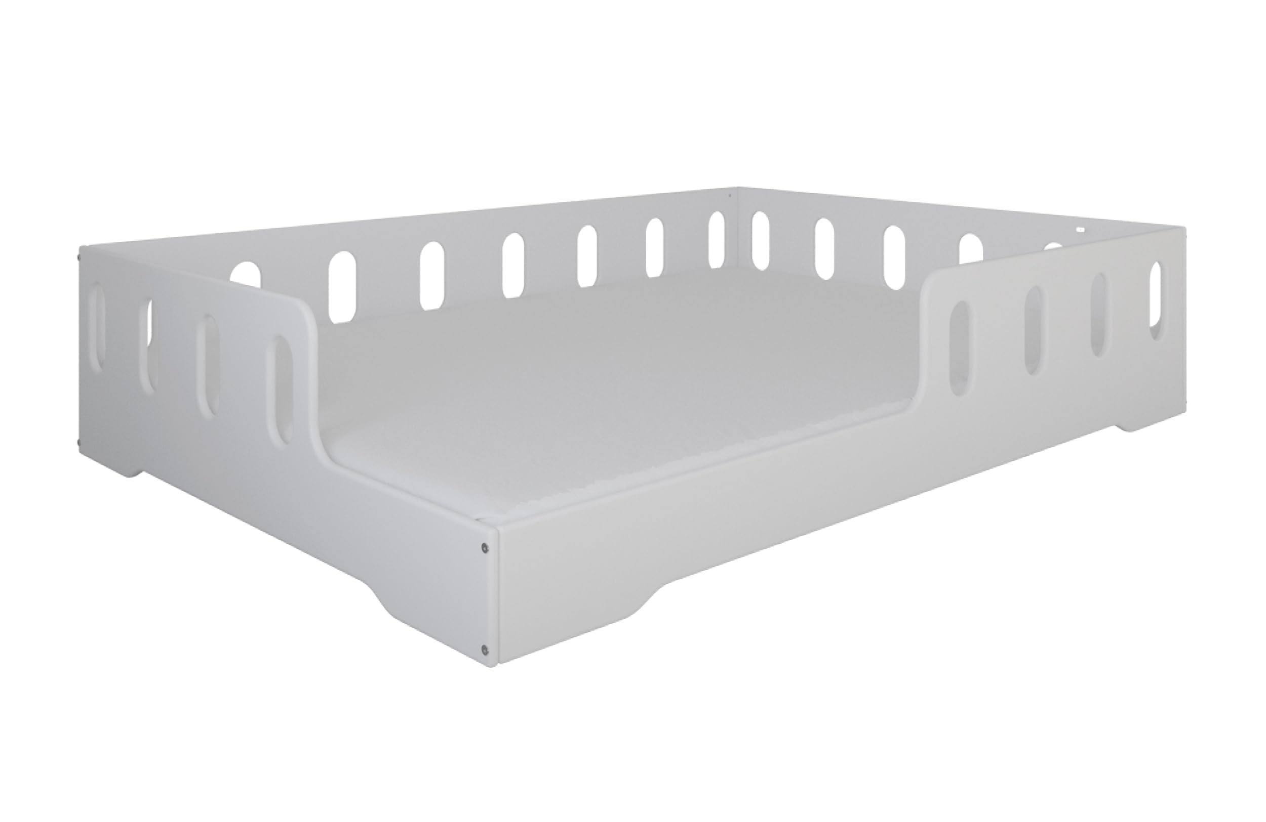 Lit Double Enfant Kids Collective Lit Au Sol Montessori - Taille 140 X 200 Cm - Avec Barrière De Lit Anti-Chute Et Sommier à Lattes - Lit Simple Montessor Pour Enfant Et