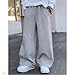 Boys Athletic Sweatpants Fashion Wide Leg Casual Solid Sports Pants Soft Comfortable Elastic Waist Baggy Open Bottom Trousers,Grey,13-14 Years