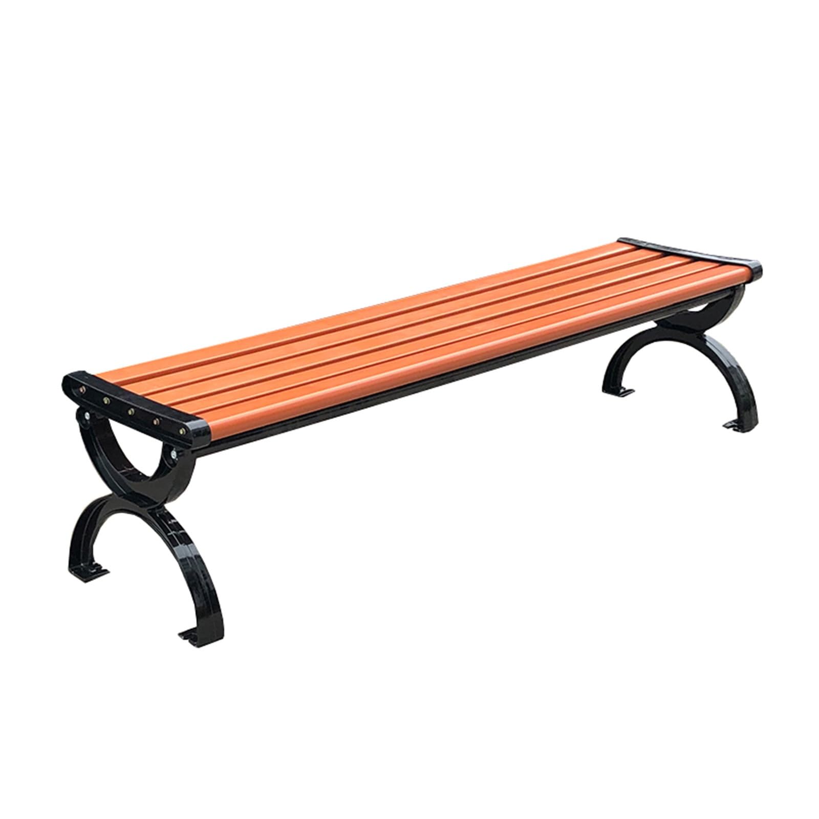 Krzesło ogrodowe, plastikowa drewniana ławka parkowa, wodoodporne żeliwne krzesło ogrodowe, bez oparcia, trwały stołek tarasowy (150 cm x 40 cm x 38 cm) - stylowe meble ogrodowe
