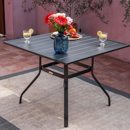 Weather Resistant Outdoor Dining Table: Durable Styles for Patio Perfection 3 Sour Citrus 37 Inch Square Patio Table with 1.97