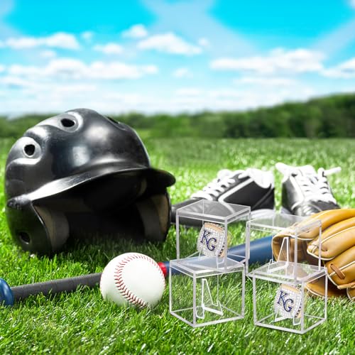Image of 9 Pack Championship Ring Display Case Clear Acrylic Ring Case Display Box for Sports Baseball Basketball Softball Golf Single Ring Holder Stand, 2.16 Inch