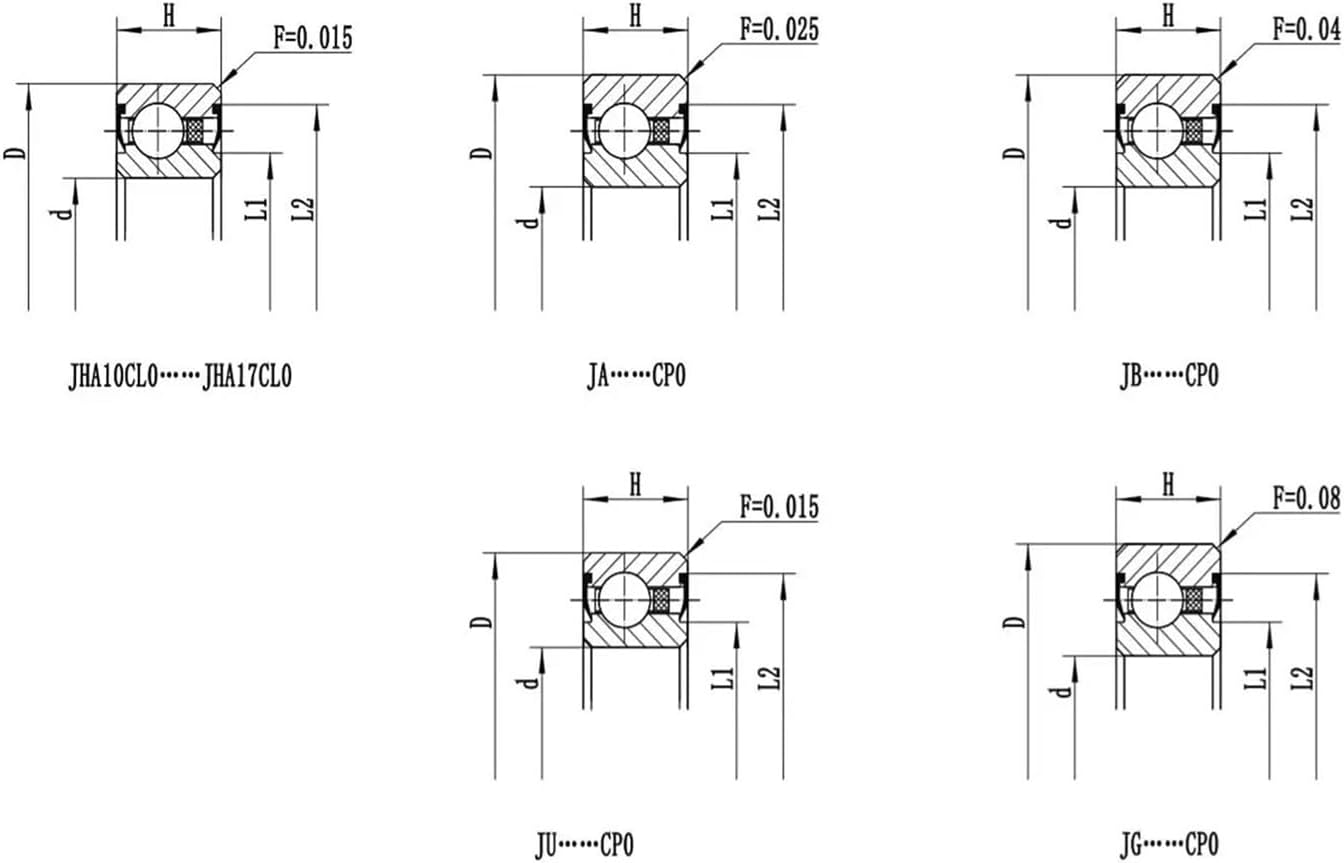 JA020CP0 JA025CP0 JA030CP0 JA035CP0 JA040CP0 JA042CP0 Thin Section Ball Bearings/Constant Section Thin-Walled Bearings(JA040XP0)