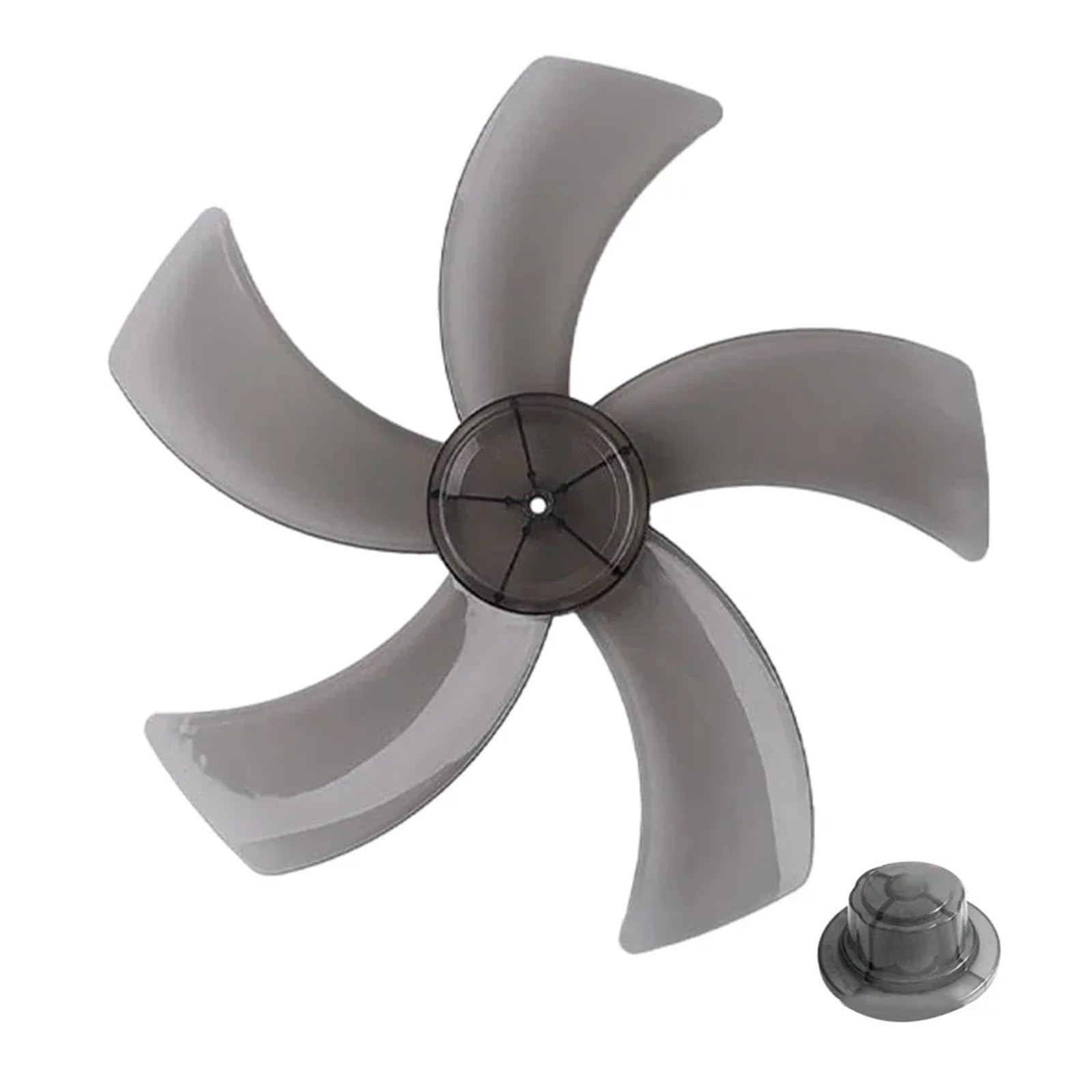 FOELANNE Plastic Fan Blade, 12 Inch Multicolor 5 Leaf Plastic Fan Blade with Nut Cover for Stand or Desk Fan(Black)