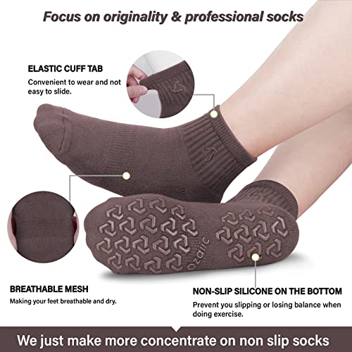 Ozaiic Non Slip Grip Socks For Yoga Home Workout Pure Barre, Pilates, Hospital, Ideal Cushion Socks For Men And Women #TOP1