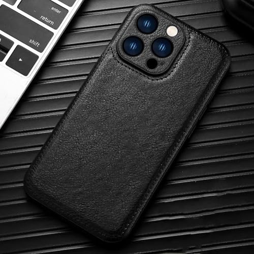 Housse iPhone XR en cuir de luxe noir contre les rayures de clés et les bris d'écran