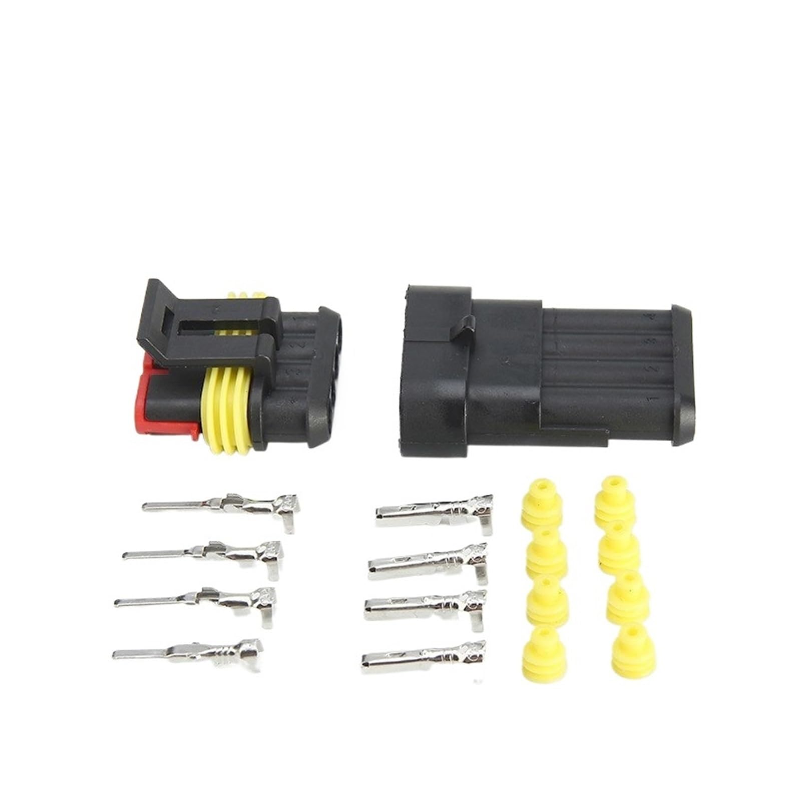 Conector automotriz impermeable de 2 pines, enchufe HID de 1/2/3/4/5/6 pines, macho y hembra for motocicleta y coche(4Pin,10sets)