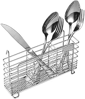 Utensil Holder Utensil Drying Rack with Hooks, 3 Divided Compartments, Sturdy 304 Stainless