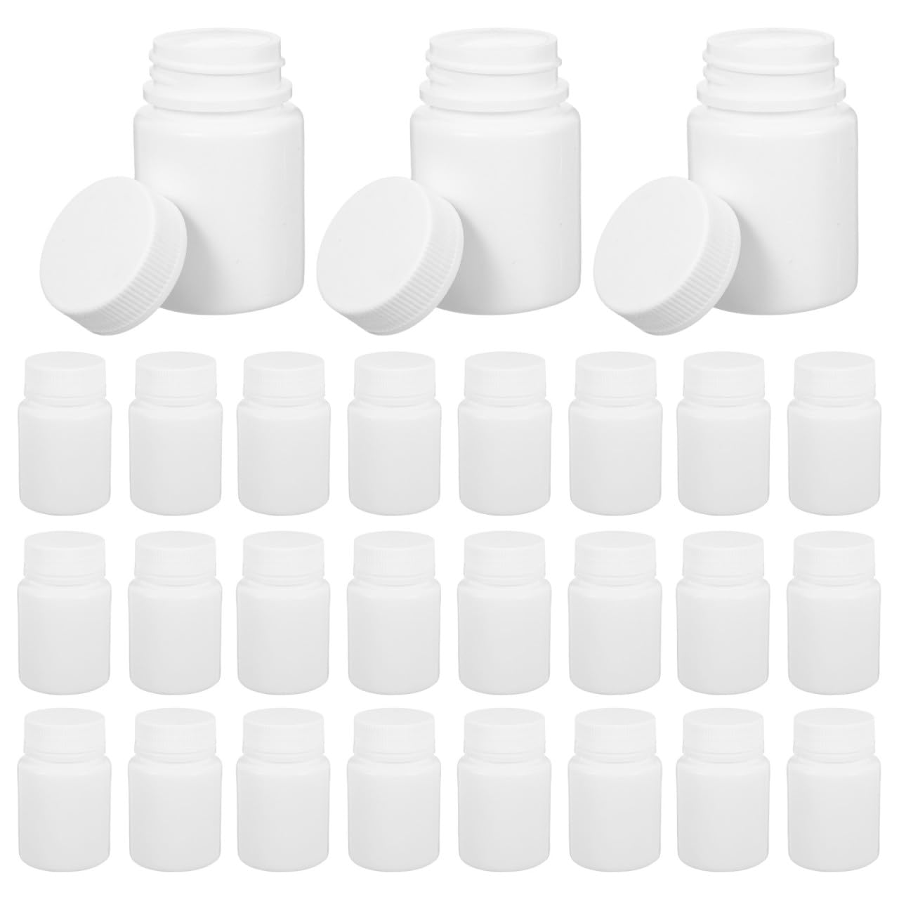 Mini frascos para pastillas que evitan la humedad, botellas de plástico PE de 50 ml con rosca