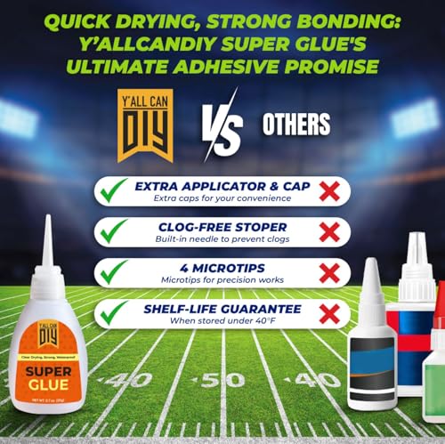 Y'allCanDiy Super Glue 0.7 Oz (20g) - Superglue for Crafts Plastic, Wood, Metal, & Repair, Instant Cyanoacrylate Based Glue, Quick Dry Premium Cyanoacrylate Adhesive - Image 6
