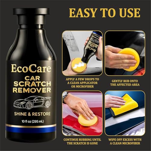 Image of EcoCare Car Scratch Removal | For Scratches and Scuff Marks | All-in-One Paint Restorer Wax With Microfiber Cloth & Storage Box | For Cars, Bikes, EV's & SUV's | Complete Kit | 295ML (Pack Of 1)