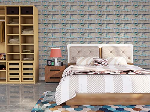 Image of DWELLSINDIA Grey Bricks Self Adhesive Wallpaper, Waterproof, Scratch Resistant, Laminated (41cm x 244cm, Multicolour)