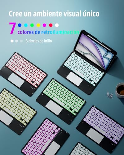 Teclado para iPad Air 11 con touchpad y funda magnética en español 3
