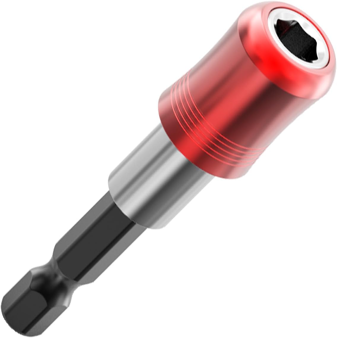 HUHAO 2" Drill Bit Extension, Magnetic Screwdriver Bit Holder Extender with Aluminum Sleeve, 1/4 Inch Hex Shank Quick Release Extension Adapter, Durable CR-V Steel