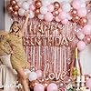 VIDAL CRAFTS 71-Piece Rose Gold Birthday Decorations for Women - Party Backdrop with Latex, Foil & Confetti Balloons, Happy Birthday Decorations Banner & Rose Gold Foil Fringe Curtains #1