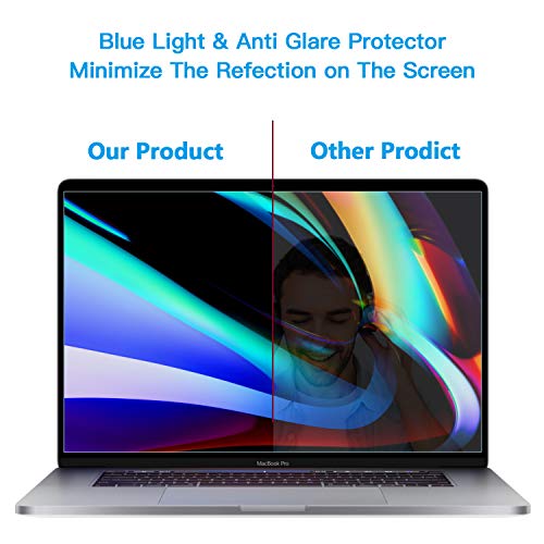 2Pc Anti Blue Light Laptop Screen Protector Compatible With Macbook Pro 16 Inch 2019 Released With Touch Id & Touch Bar (A2141) - Anti-Glare/Anti Scratch Matte Laptop Screen Protector Guard #TOP2
