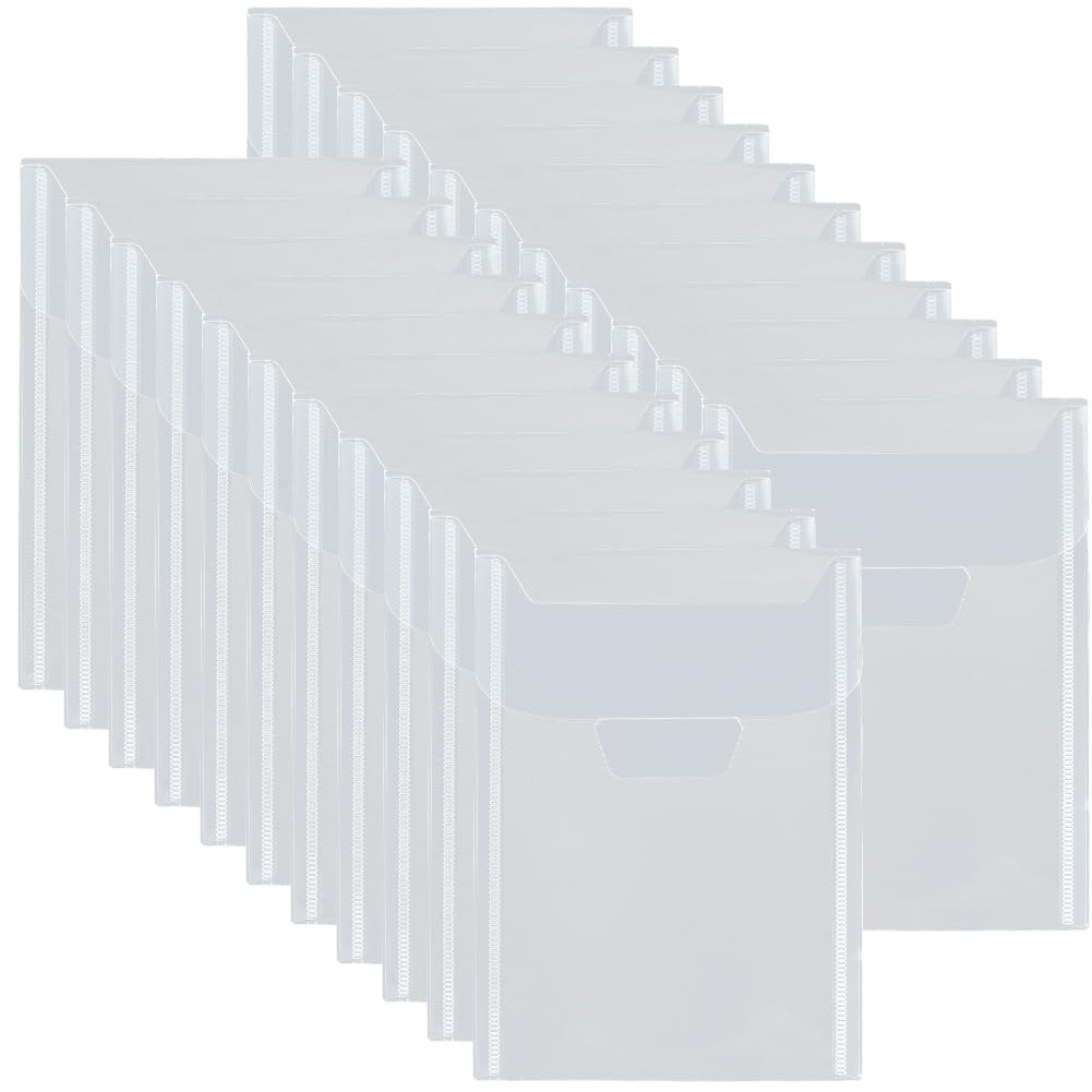 DAKFOOK Lot De 80 Sacs De Rangement Transparents 2 Tailles - Pochette Pour Timbres, Pochoirs, Scrapbooking 13x18cm Et 18x24cm