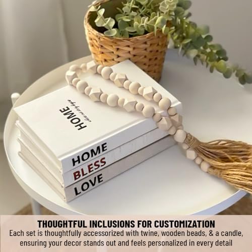 Conjunto de 3 livros decorativos cobertos de linho para decoração de mesa de centro e prateleira | L