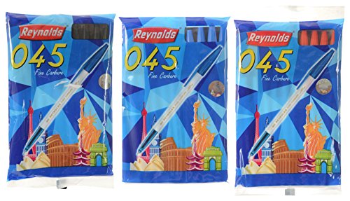 Reynolds 045 Stick stylo bille bleu bureau et école pack de 3 pièces
