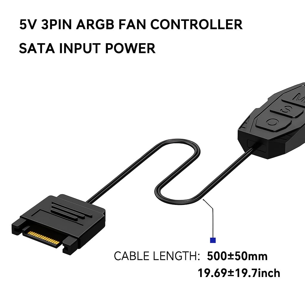 Gebildet Kit Controller ARGB per Ventole RGB per PC, Controller per Ventole RGB di Alimentazione SATA, Hub per Ventole ARGB per Computer, Controllo RGB e Singolo Effetto Luce