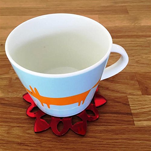 Super Cool Creations Coasters - Snowflake Shaped - Red Mirror - 8 Set - Image 2