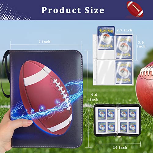 Football Card Binder With Sleeves, Card Holder For Trading Card, Sports Card, Mtg And Other Tcg, 400 Pockets Card Storage Case With 50 Removable Sleeves, Card Collector Album For Boys And Girls Gift #TOP1