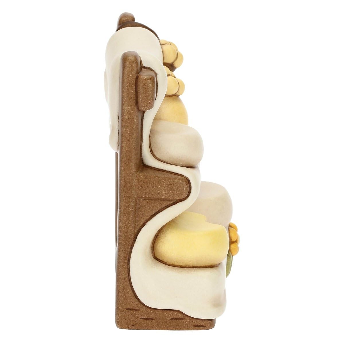 THUN - Presepe 2022 - Statuina Presepe Banco Formaggi in Ceramica Decorata a Mano - Linea Presepe Classico - 7,5x4,4x8,5 cm h