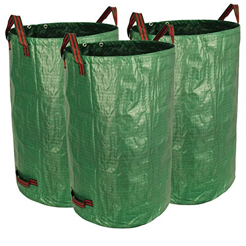 Image of Gardzen 3-Pack 32 Gallon Garden Bag - Reuseable Heavy Duty Gardening Bags, Lawn Pool Garden Leaf Waste Bag